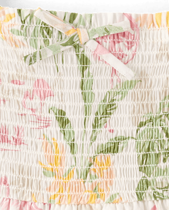 Girls Matching Family Tropical Smocked Tiered Dress