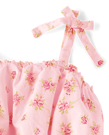 Girls Floral Smocked Tiered Dress