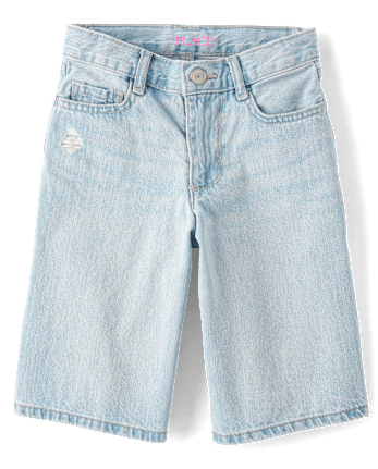 Girls Denim Midi Shorts