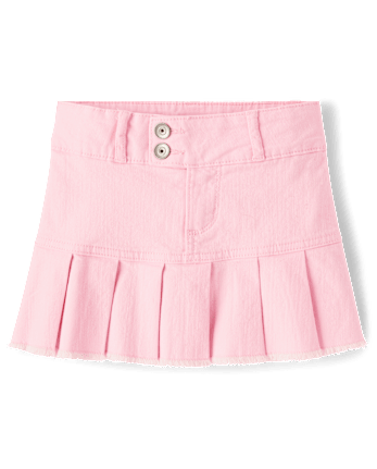 Girls Pleated Twill Skort