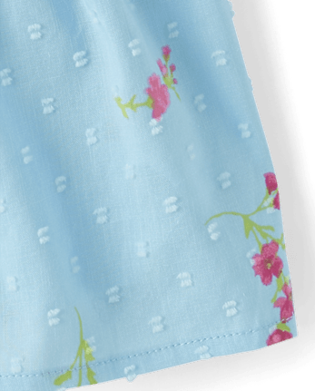 Haut à pois et à fleurs pour fille, noué dans le dos