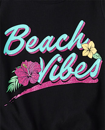 Girls Graphic Tie Front Tank Top