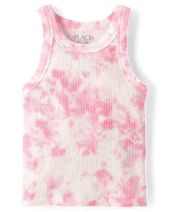 Girls Tie Dye Ribbed Tank Top