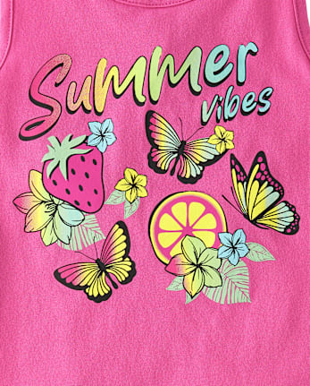 Girls Summer Vibes Fringe Tank Top 4-Pack