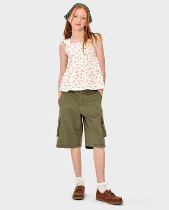 Girls Floral Tiered Tank Top