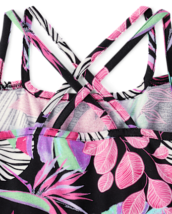 Girls Print Cross Back Dress