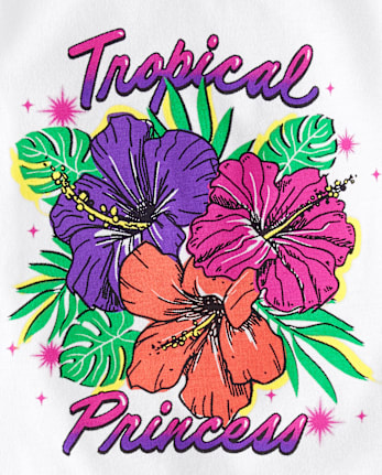 Baby And Toddler Girls Tropical Princess Graphic Tee