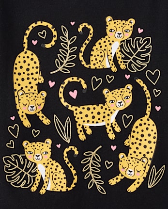 Baby And Toddler Girls Cheetah Graphic Tee