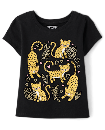 Baby And Toddler Girls Cheetah Graphic Tee