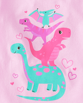 Baby And Toddler Girls Dino Graphic Tee