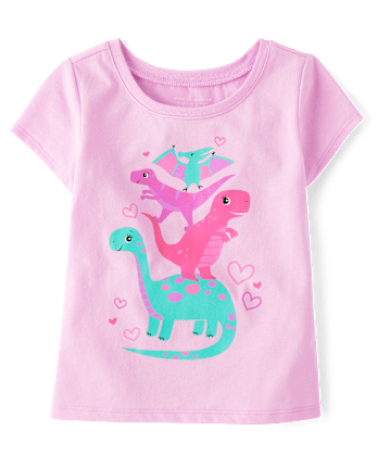 Baby And Toddler Girls Dino Graphic Tee