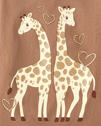 Baby And Toddler Girls Giraffe Graphic Tee