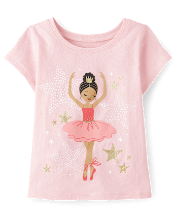 T-shirt graphique ballerine pour bébé et petite fille