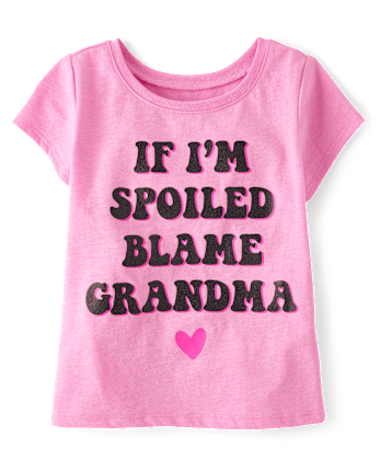 Baby And Toddler Girls Blame Grandma Graphic Tee