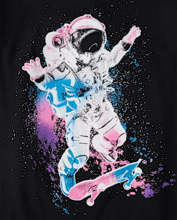 Boys Astronaut Skateboard Graphic Tee