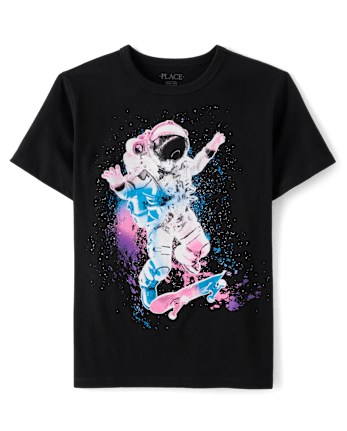 Boys Astronaut Skateboard Graphic Tee