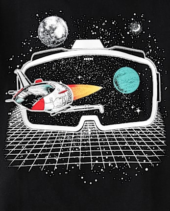Boys Space Video Game Graphic Tee