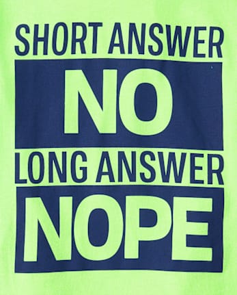 Boys Short Answer No Graphic Tee