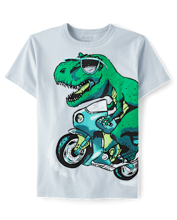Boys Dino Motorcycle Graphic Tee