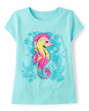 Girls Seahorse Graphic Tee