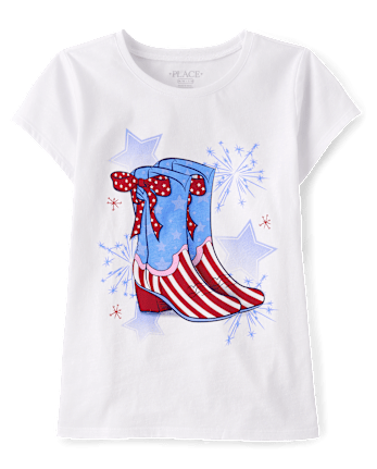 Girls American Cowgirl Boots Graphic Tee