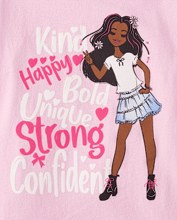 Girls Positive Words Graphic Tee
