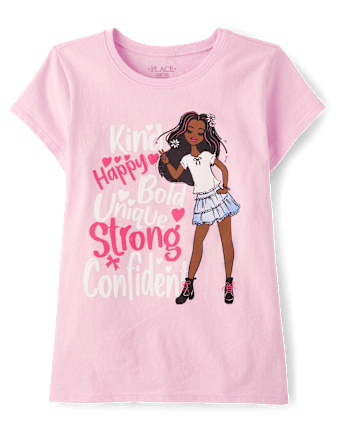 Girls Positive Words Graphic Tee