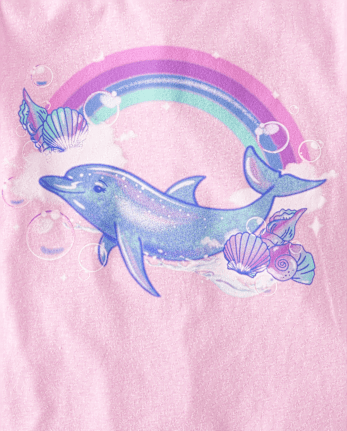 Girls Dolphin Graphic Tee