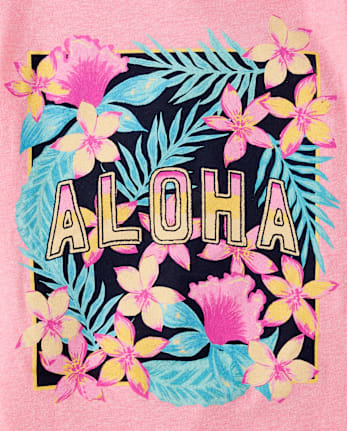 Girls Aloha Graphic Tee