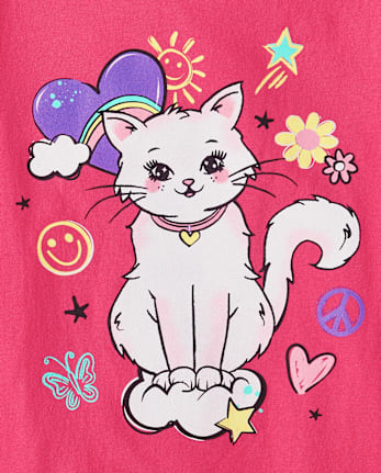 Girls Cat Graphic Tee