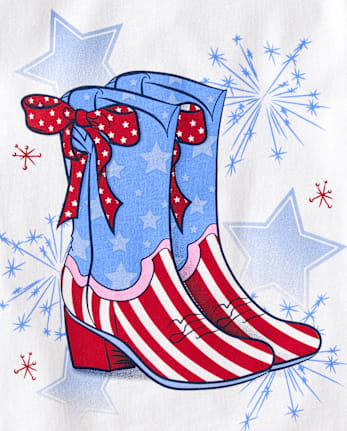 Baby And Toddler Girls American Cowgirl Boots Graphic Tee