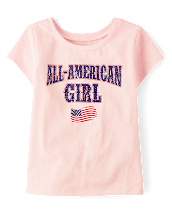 Baby And Toddler Girls All American Girl Graphic Tee