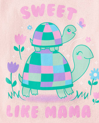 Baby And Toddler Girls Turtle Graphic Tee