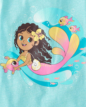 Baby And Toddler Girls Mermaid Graphic Tee