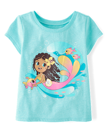 Baby And Toddler Girls Mermaid Graphic Tee