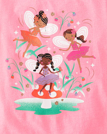 Baby And Toddler Girls Fairy Graphic Tee