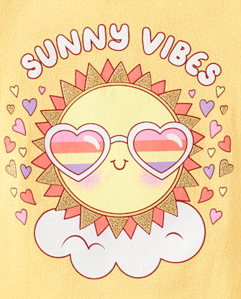 T-shirt graphique soleil pour bébé et petite fille