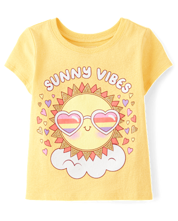 T-shirt graphique soleil pour bébé et petite fille