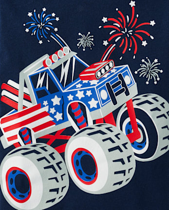 Baby And Toddler Boys American Monster Truck Graphic Tee