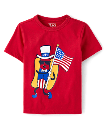 Baby And Toddler Boys American Hot Dog Graphic Tee
