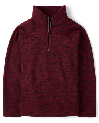 Boys Cozy Active Marl Quarter Zip Pullover
