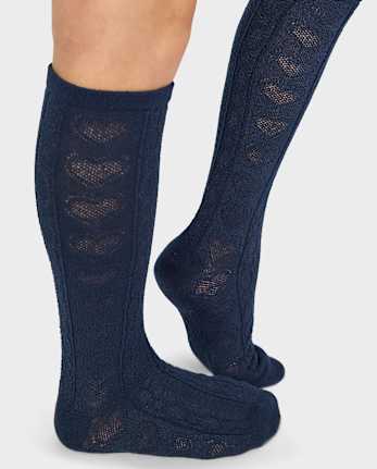 Girls Heart Pointelle Knee Socks 2-Pack