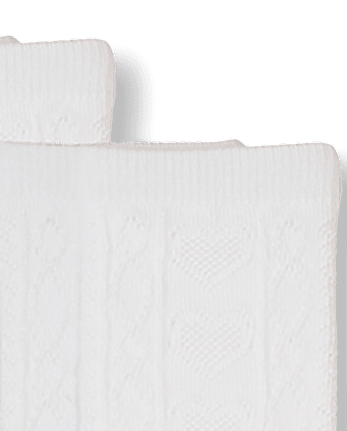 Chaussettes hautes à motif pointillier en forme de cœur pour filles (lot de 2)
