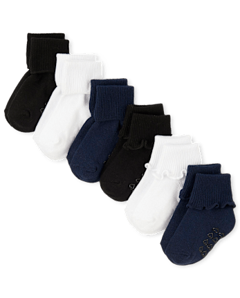 Girls Ruffle Turn Cuff Socks 6-Pack