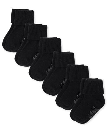 Lot de 6 paires chaussettes à revers pour tout-petits