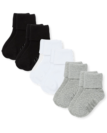 Lot de 6 paires de chaussettes à revers pour tout-petits