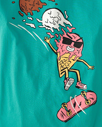 T-shirt graphique de skateboard Ice Cream pour garçon