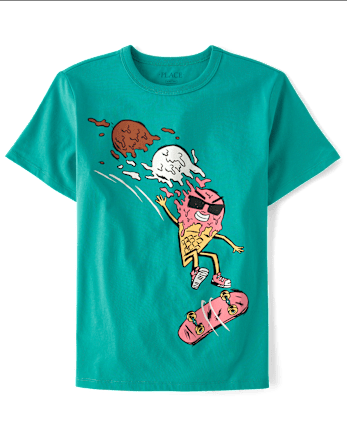 T-shirt graphique de skateboard Ice Cream pour garçon