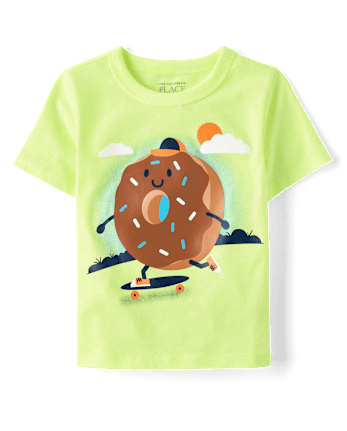 Baby And Toddler Boys Doughnut Skateboard Graphic Tee