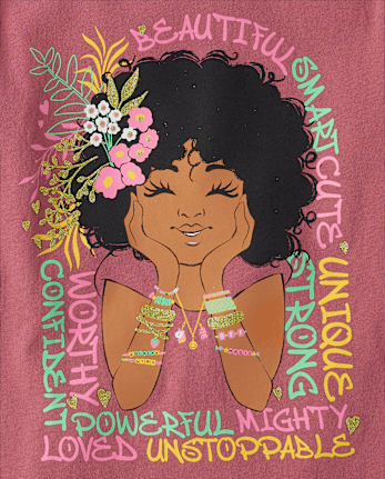 Girls Positive Words Graphic Tee